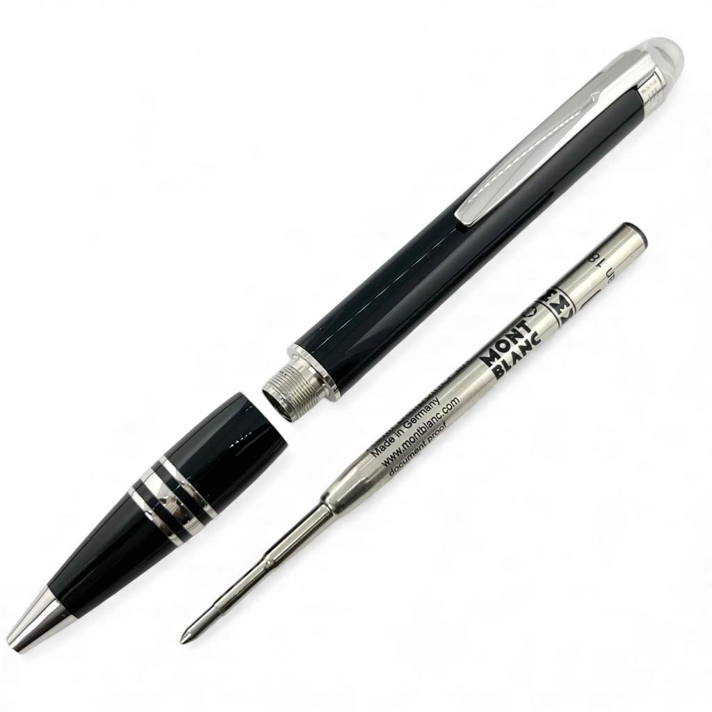 Excellent MONTBLANC Ballpoint pen Starwalker Resin White Star Twist Type Black Used