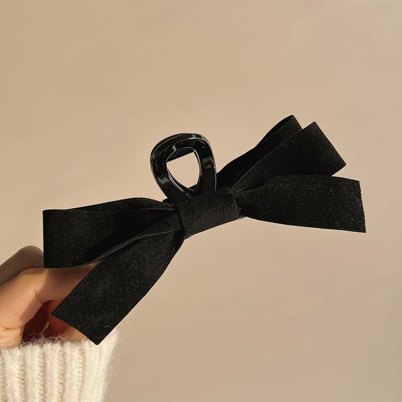 Korean Fashion Big Bow Hair Claw Ribbon Black White Two-sided Hair Clip Claw Clamp Headwear Girls Women Hair Accessories