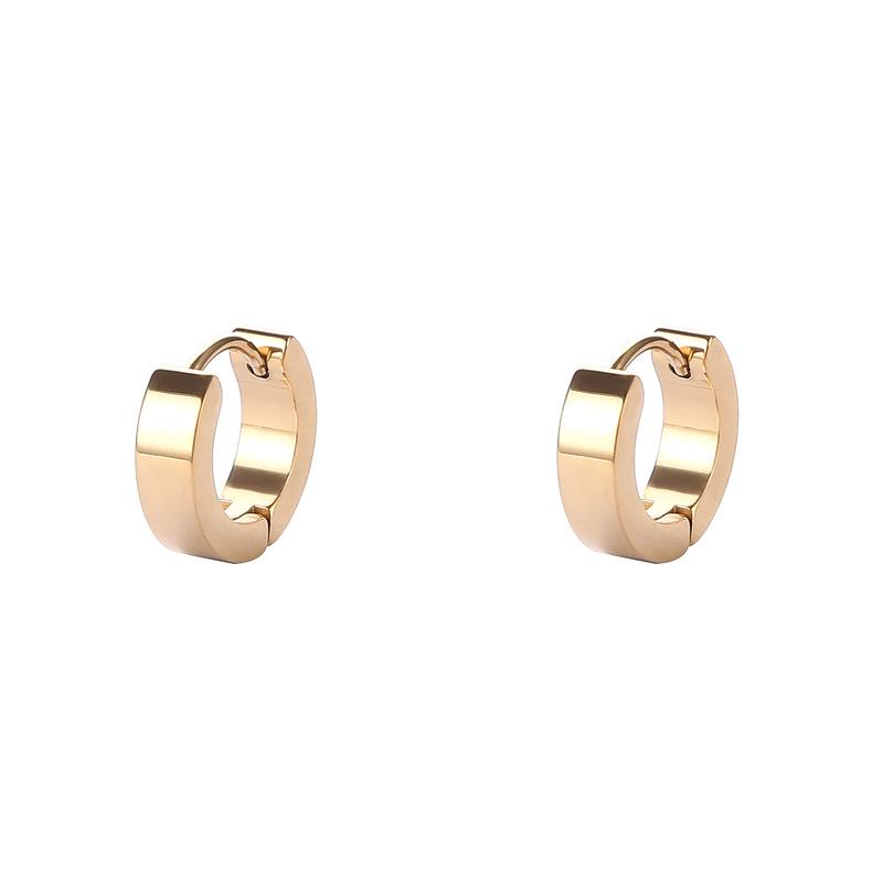 

Водонепроницаемые серьги-кольца из нержавеющей стали цвета розового золота - Не выцветающие широкие C-образные клипсы для мужчин и женщин.