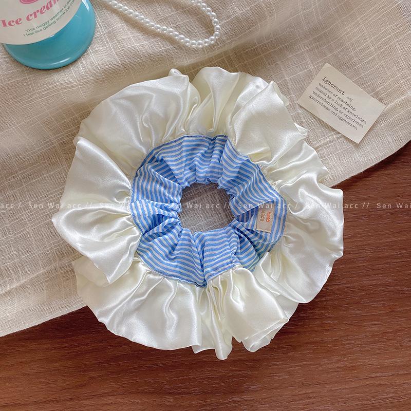 Атласная резинка для волос в виде толстой кишки, женская, милая, контрастного цвета, женская, высокоэластичная резинка для волос, резинка, цветок для головы