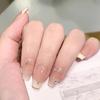 10pcs French Tip Press On Nails Short Handmade Luxury Fake Nails With Diamond Decor Fresh Manicure Patches