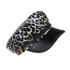 Flat Cap PU Leather Leopard Print Sun Breathable For Outdoor Use Riding Fashion Seamless Construction