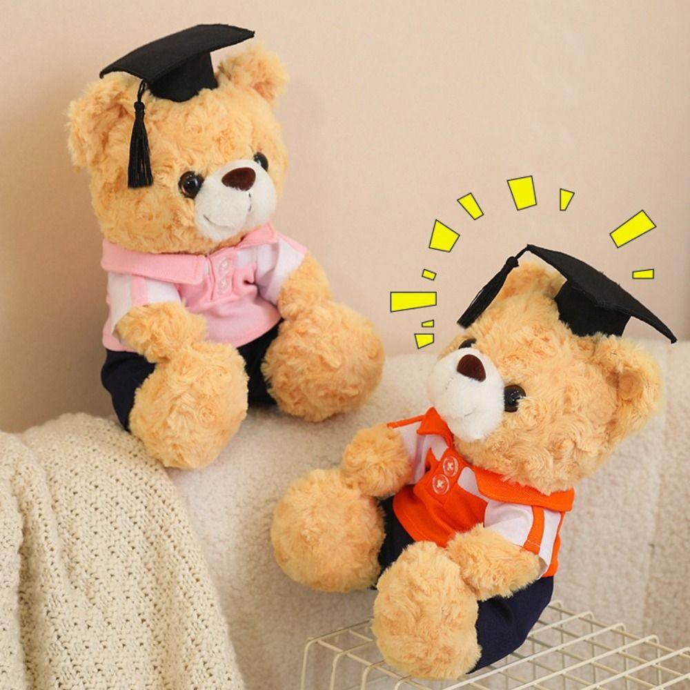 Stuffed Toy Doctor Cap Graduation Bear Doll Sitting Bear Plush Toys Birthday Graduate Gifts