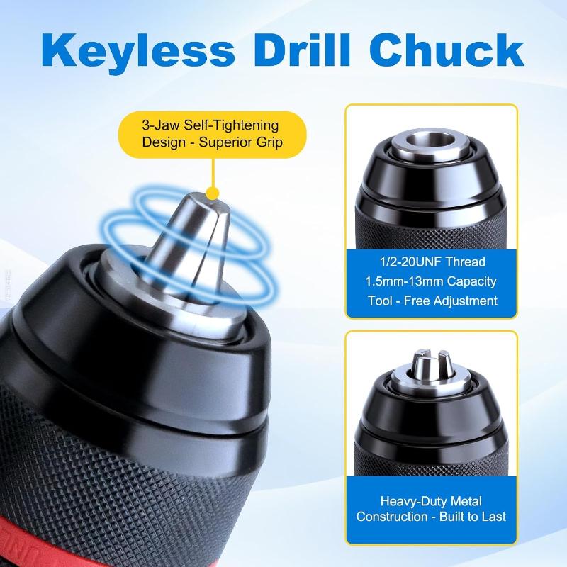 Heavy Duty Drill Chuck Adapter Set Wear Resistant 1.5-13mm Clamping Range for Home DIY Professional Projects