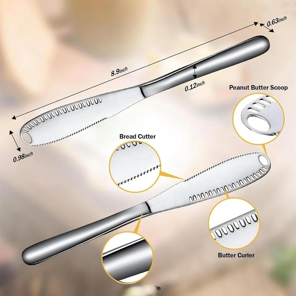Stainless Steel Butter Knife Holes Cheese Dessert Knife Jam Knife Cutlery Toast Wipe Cream Bread Cheese Cutter Kitchen Tools