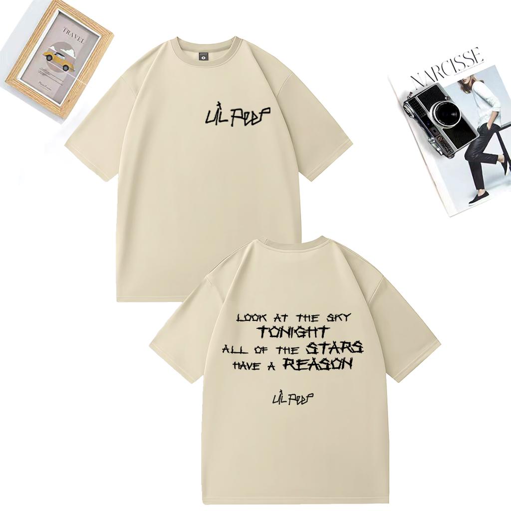 Tričko s potiskem Lil Peep Pánské Dámské Rapper Hudební Album Hip Hop Streetwear Tričko Nadměrné Krátký Rukáv Bavlna Unisex Oblečení