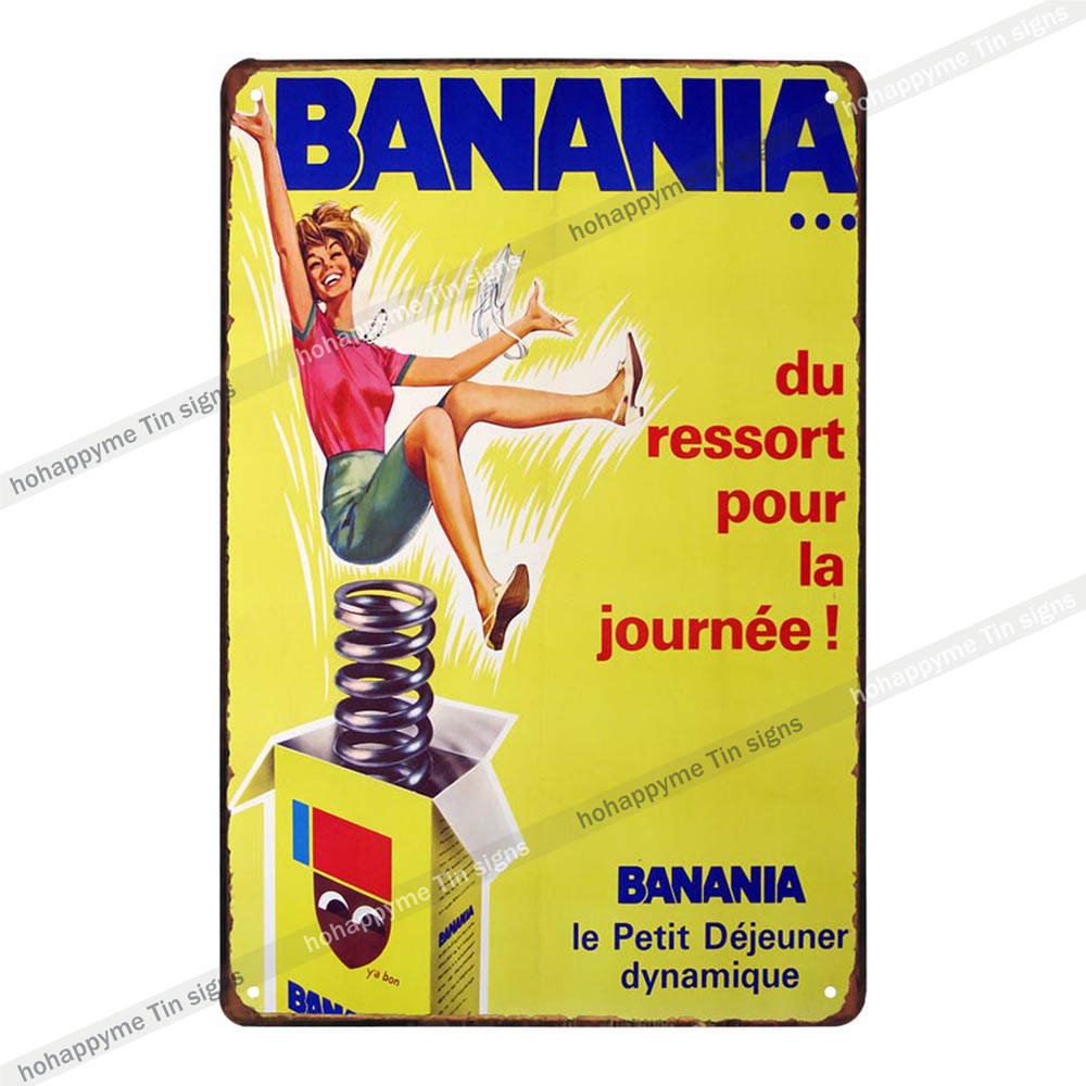 BANANIA Metal Signs Funny Tin Painting Plaque Vintage Decorative For Bar Pub Club Cafe Poster Wall Stickers Home Decor 20x30cm