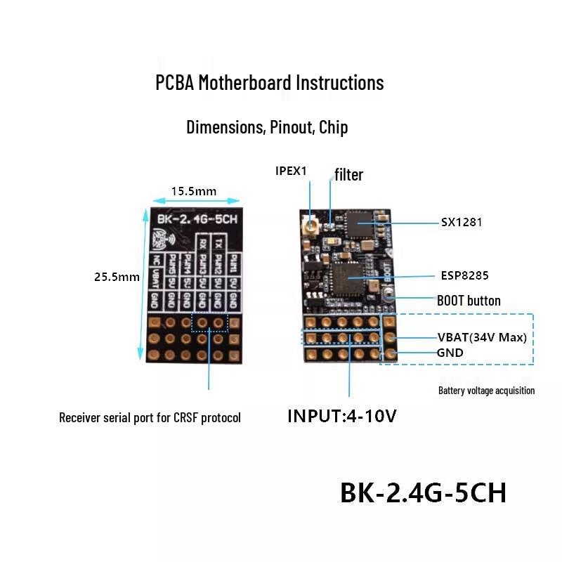 BAYCKRC ELRS 2.4GHz 5CH PWM Receiver