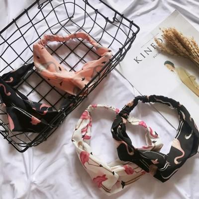 Women's Simple Daily Color Flamingo Bandana Hairband Headband