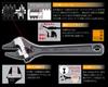 TOP HT-200B Thin-Jaw Adjustable Wrench, 20-Degree Bent Head, 0-24mm Opening, 4.5mm Tip