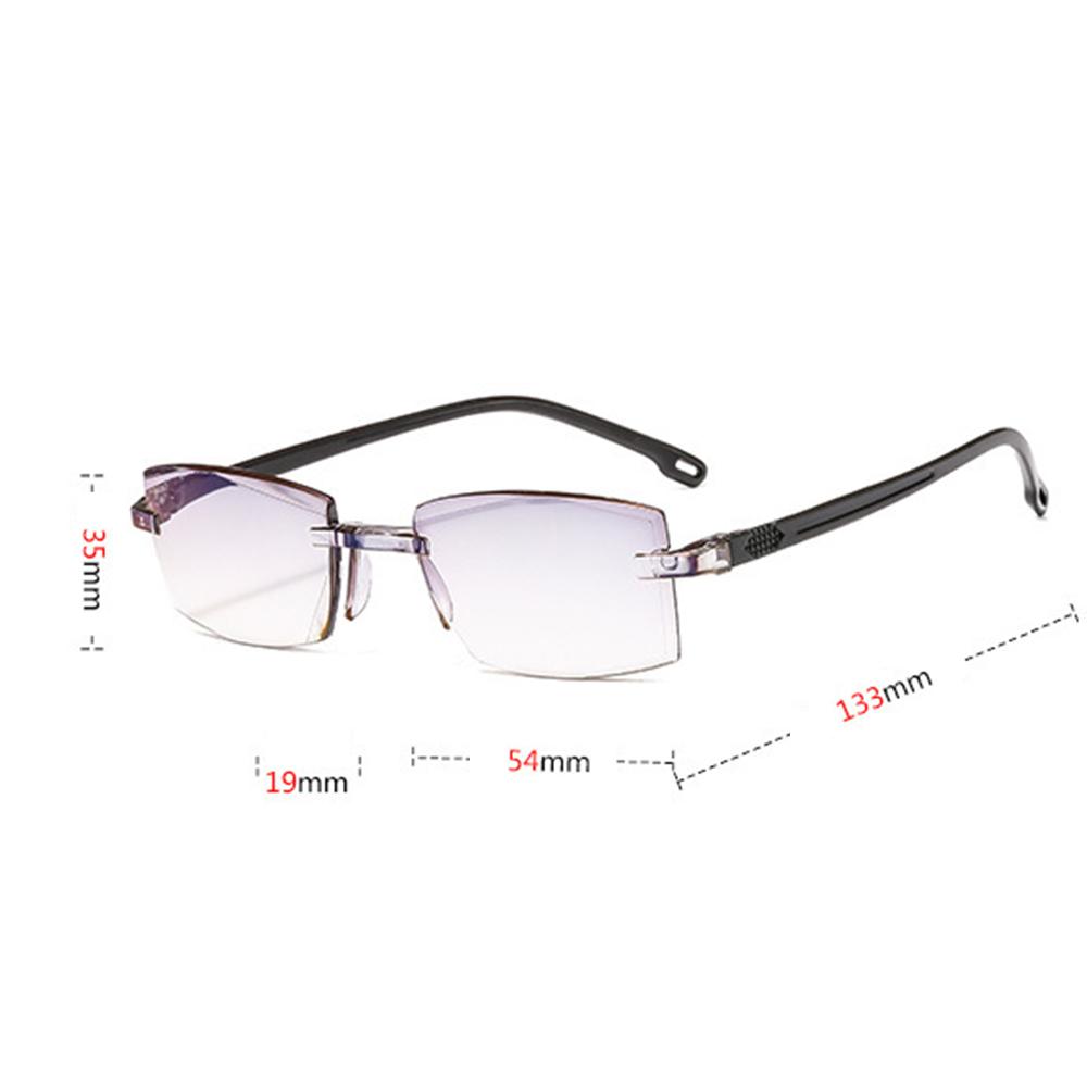 

Ultralight Rimless Reading Glasses Men Women Retro Frameless Square Anti Blue Light Eyewear Presbyopia Optical Eyeglass +1.0~4.0 +100