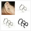 Diamond Earless Holes Stainless Steel Double Side C Cartilage Earrings Jewelry