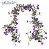 2pcs Fake Morning Glory Garlands, 5.9ft Artificial Flower Vine, Hanging Eucalyptus Vine for Wall, Party, Wedding Arch, Floral Decor, Home Ceremony