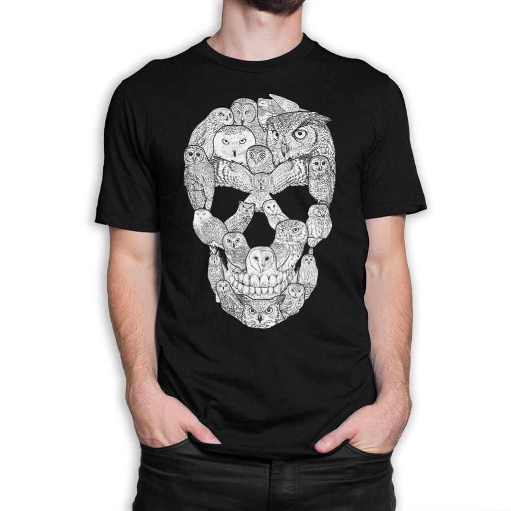 Owls Skull Graphic T-Shirt, Men's and Women's Sizes