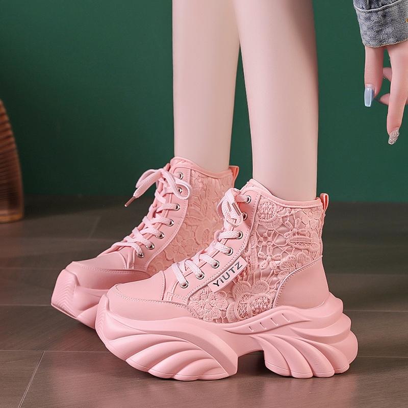 Aphixta Platform Casual Shoes Embroider Upper Women Ankle Boots Spring Autumn Women Sneakers Shoes Female sneakers Plus Size 42