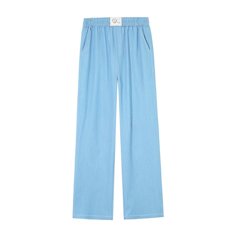 Women's High Waist Tencel Wide Leg Summer Jeans - Lightweight, Loose, Ice Silk, Straight Fit, Small Sizes Available