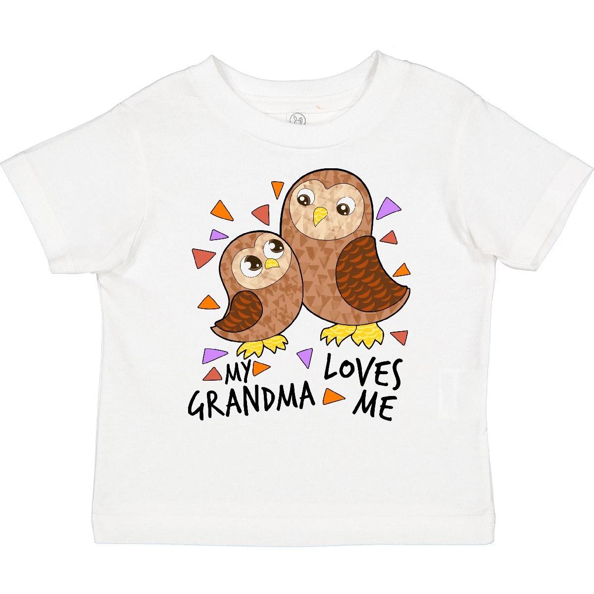 Inktastic My Grandma Loves Me- Cute Owl Family Toddler T-Shirt Owls Grandmother 100