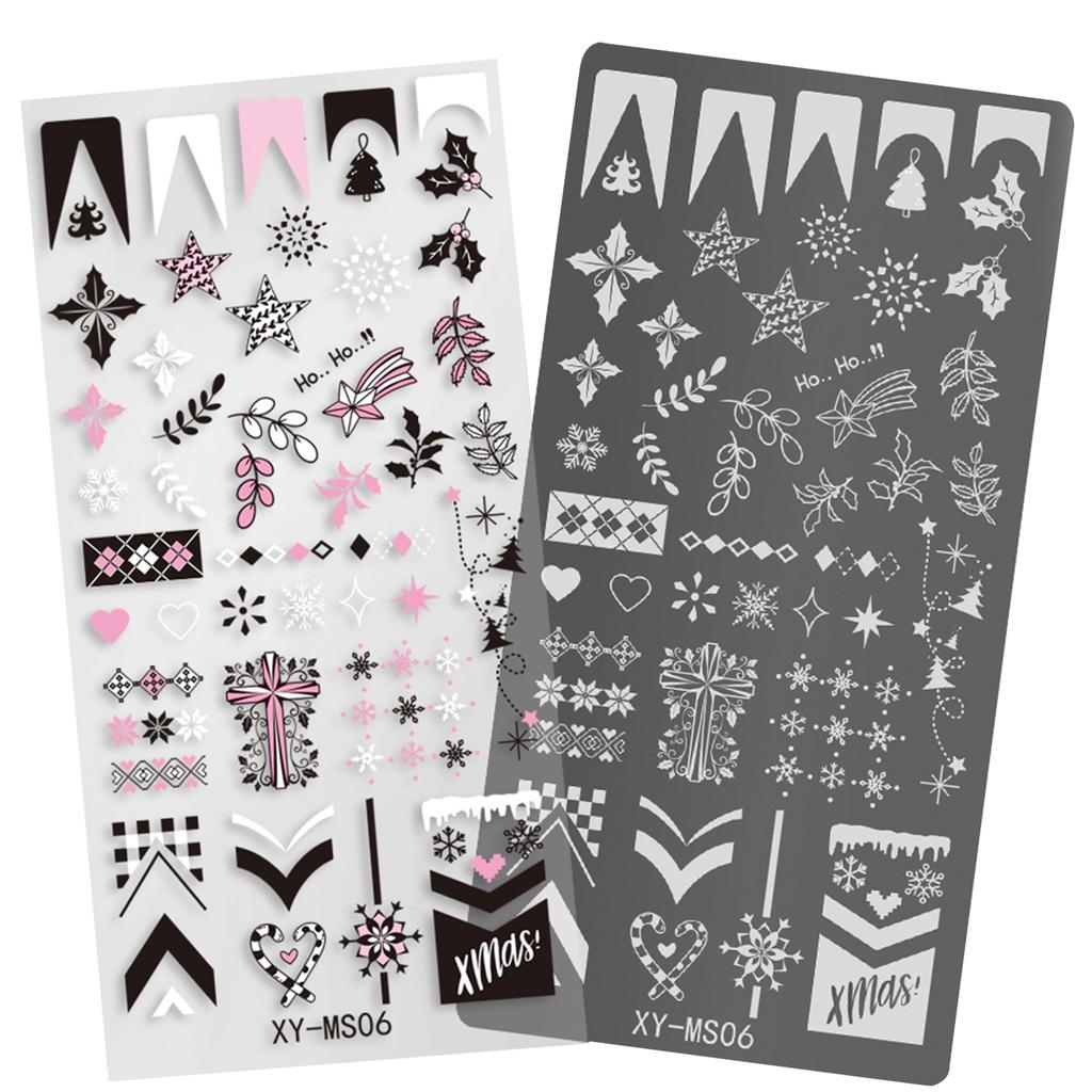Nails Stamp Templates Christmas Series Nails Art Stamping Plates Snowflake Nails Plates Manicuring Print Stencils