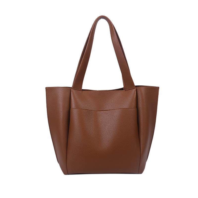 The New Tote Bag Is Fashionable and Simple, Large-capacity Shoulder Bag, Solid Color Handbag, and Female Bag.