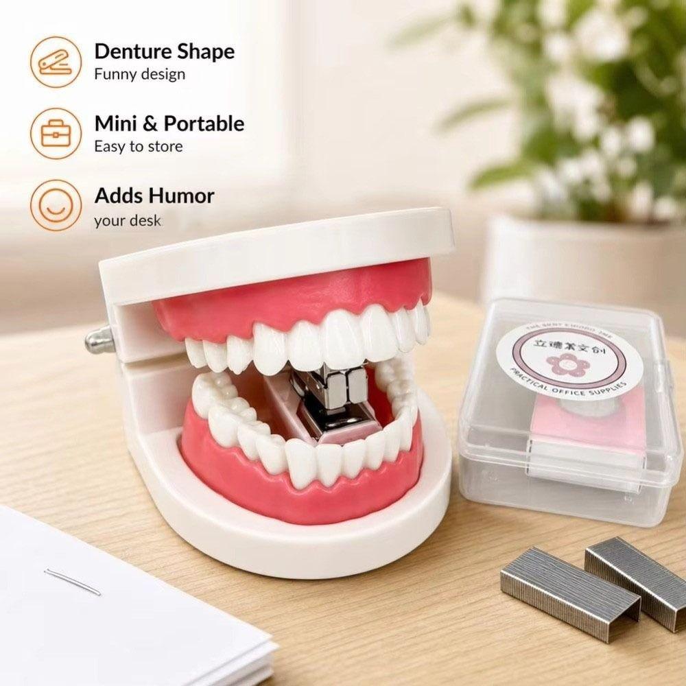 Mini Denture Shaped Stapler Denture Shape Novelty Stapler Tooth Stapler Desktop Decoration