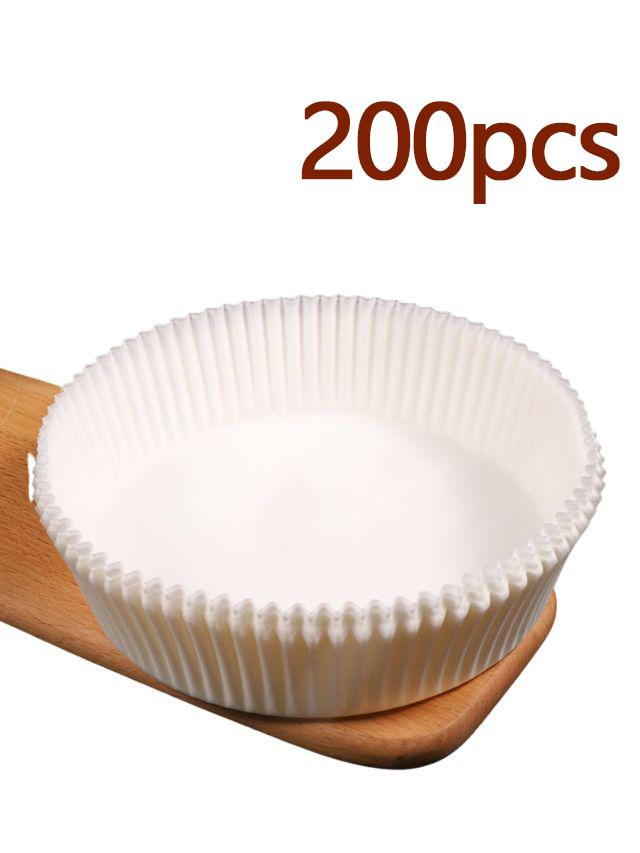 50-200pcs Air Fryer Paper Baking Kitchen Utensils Disposable Round Pastry Molds BBQ Plate Non-stick Pad Kitchens Accessories