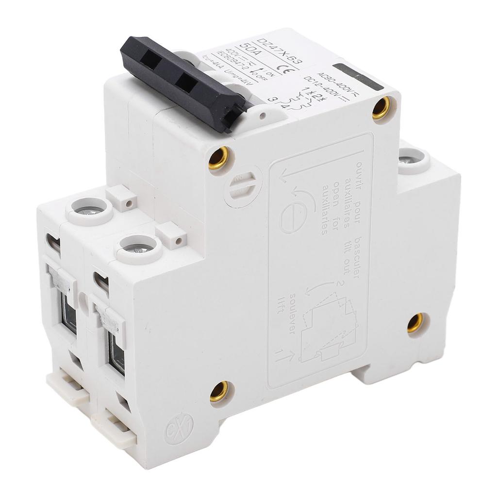 AC DC Leitungsschutzschalter 50A 4kA 2-polig Elektromagnetische Auslösung 35mm DIN Montage Solare PV Sicherheit