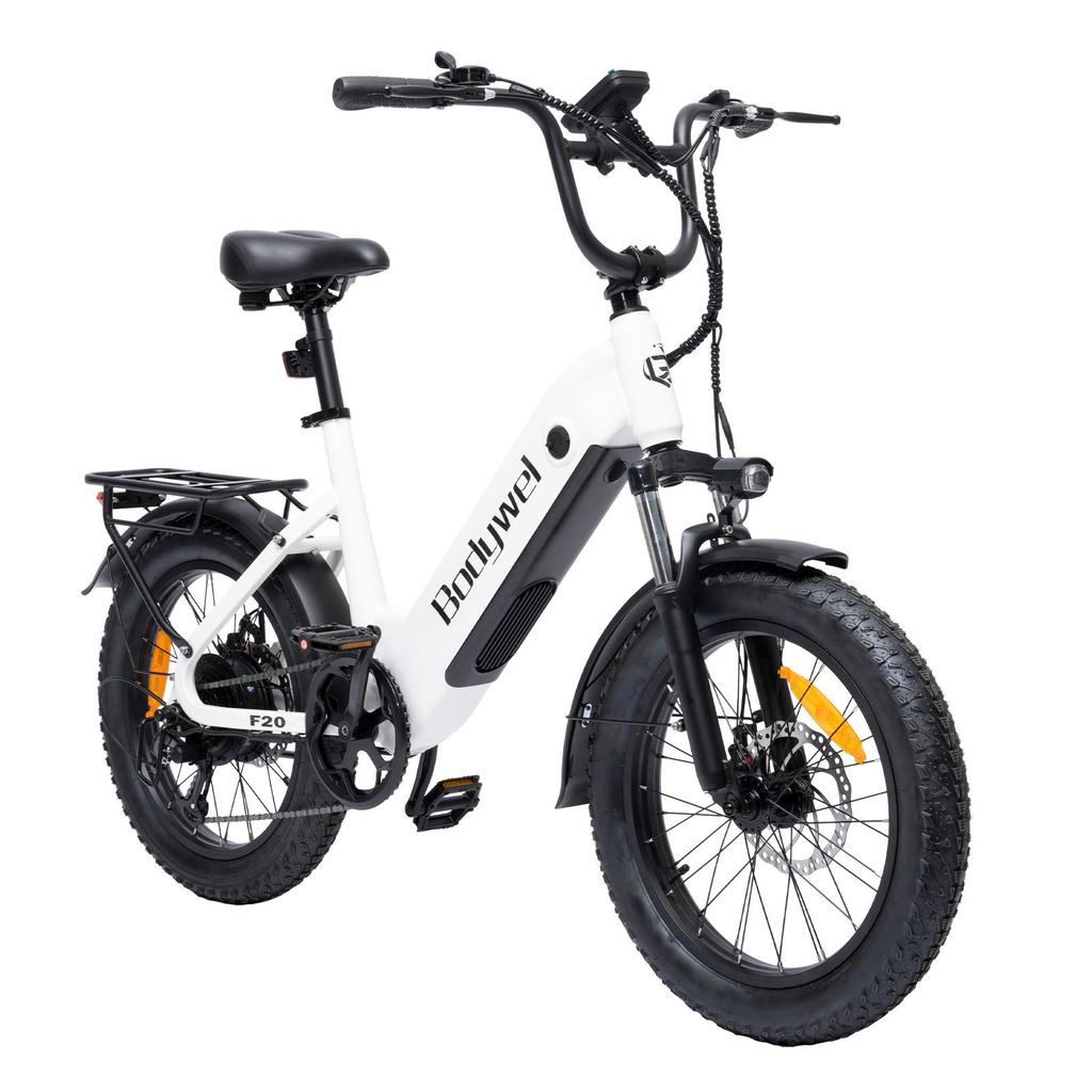 Bodywel F20 Folding Electric Snowmobile 500W Motor 48V13.5Ah Battery City E-Bike 20 Inch Anti-Skid Wide Tire Outdoor Riding Electric Bicycle