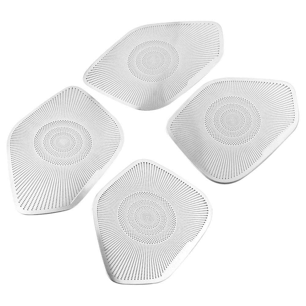 

4 шт. для Peugeot 2008 2019-2023 E2008 2020-2022 Накладки на решетки динамиков в дверях, ручки, наклейки на панели динамиков, автоаксессуары серебряный