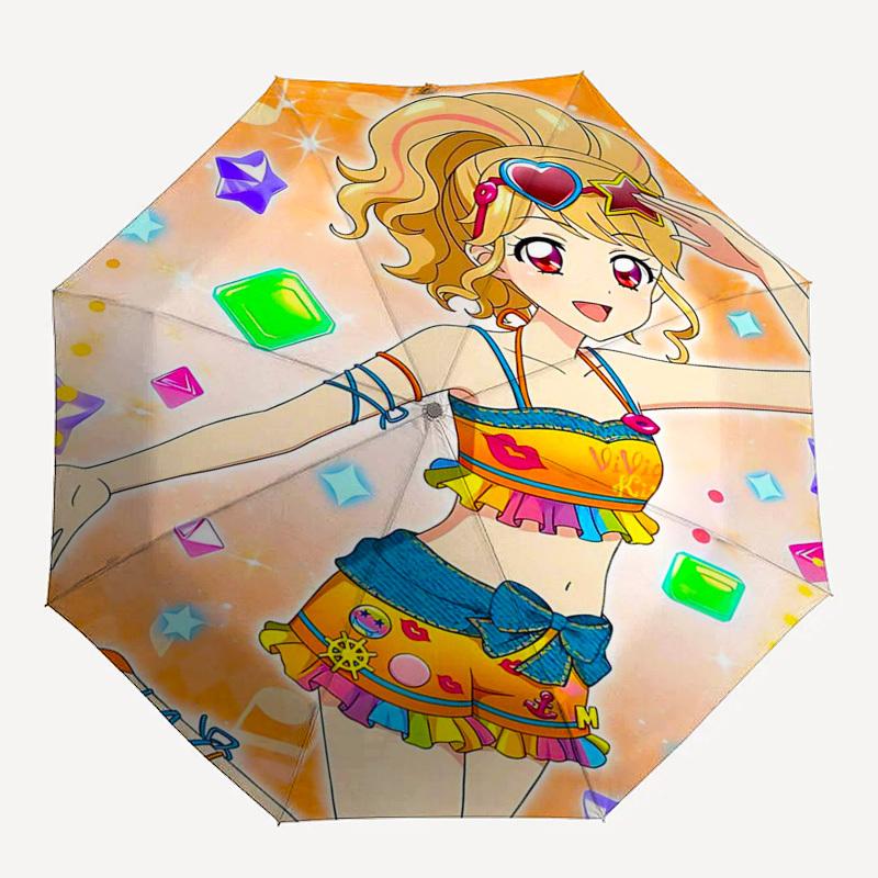 1pc Vivid Girl Outdoor Umbrella - Automatic Opening/Closing, Portable Tri-Fold Design with 8 Iron Ribs - Perfect Gift for Fans, Travelers, Daily Use,