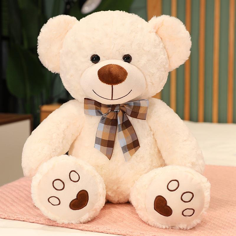 Cute Teddy Bear Plush Toy Soft Cute Couple Bow Tie Hug Bear Doll Girl Bed Hug Sleeping Doll Gift