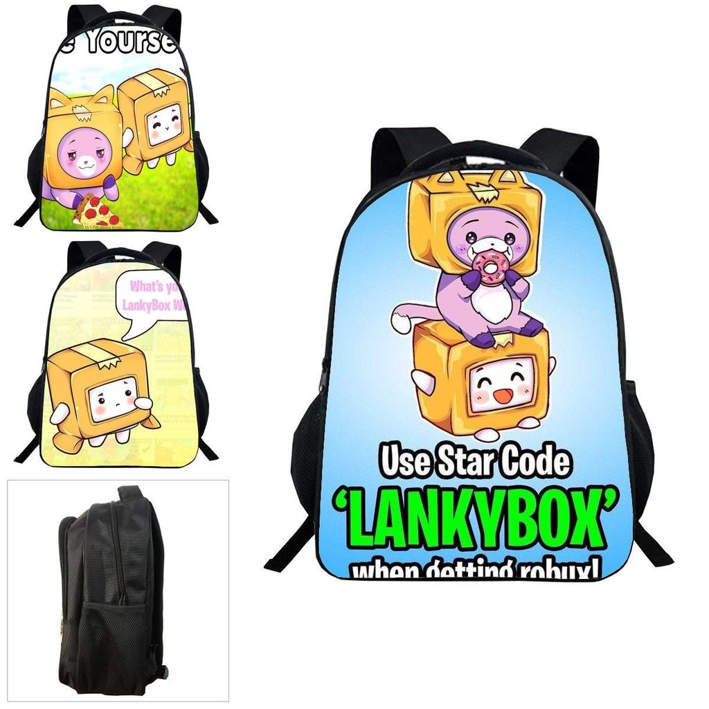 Lankybox Backpack Cartoon Schoolbag For Kids With Adjustable Padded Straps And Stylish Design