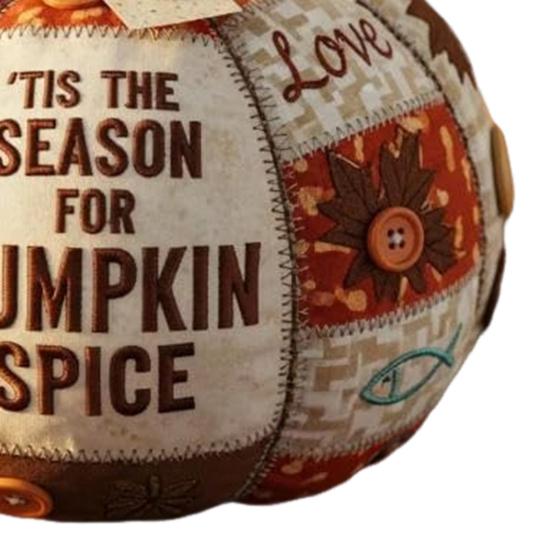 Fall for Jesus Patchwork Pumpkin Hand Stitched Fabric Pumpkin Christ Faith Gift Religious Autumn Home Accent for Farmhouse Dining Desk Entryway Decor