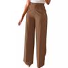 Women High Waist Straight Leg Long Commute Casual Formal Suit Pants