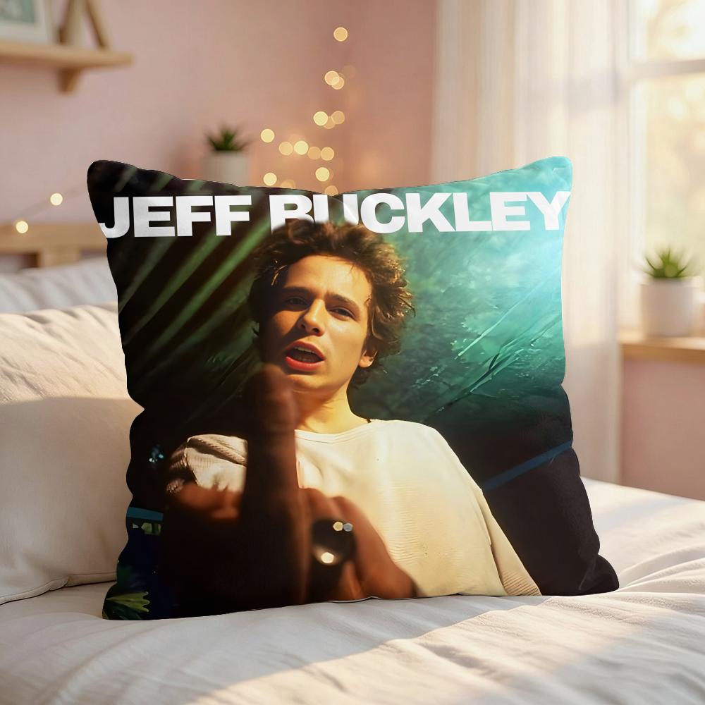JJeff BBuckley Singer Cushion Cover Silky Short Plush Invisible Zipper Dustproof Sofa Pillow Case For Home Decor