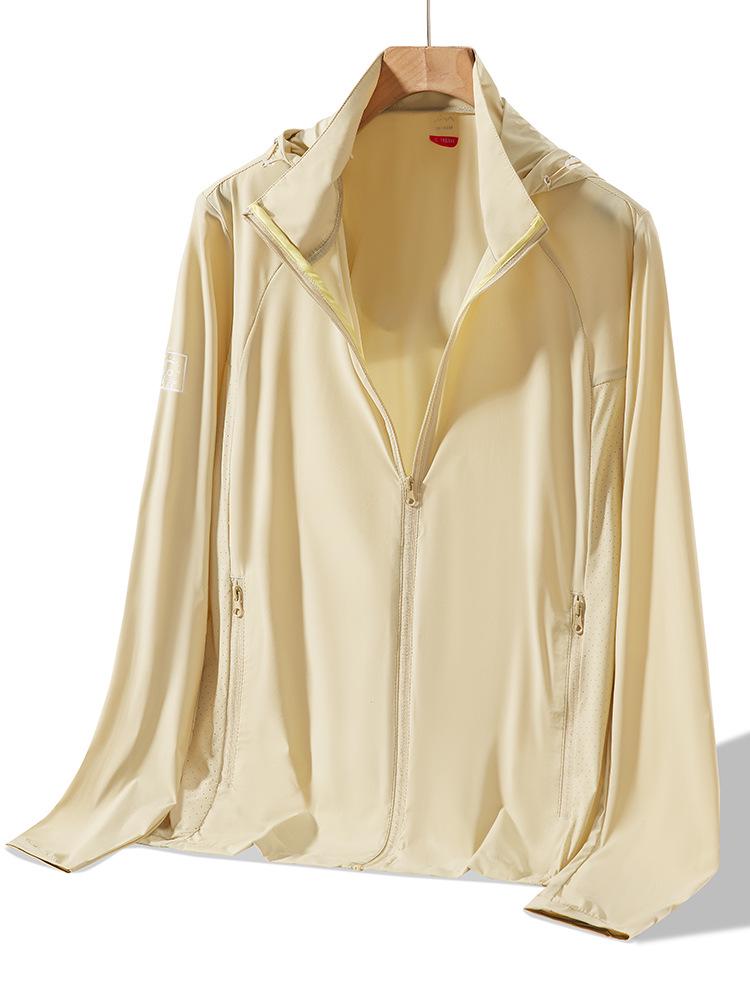 High-Quality Summer UV Protection Ice Silk Hooded Jacket with Stand Collar