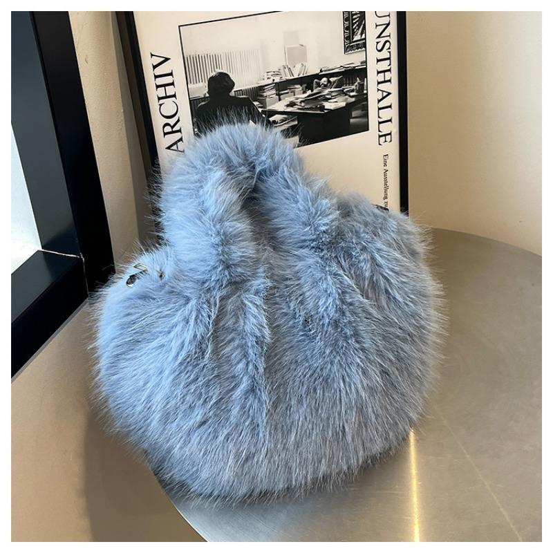 Plush bag women's autumn and winter new rose red handbag doll little monster fluffy bucket bag