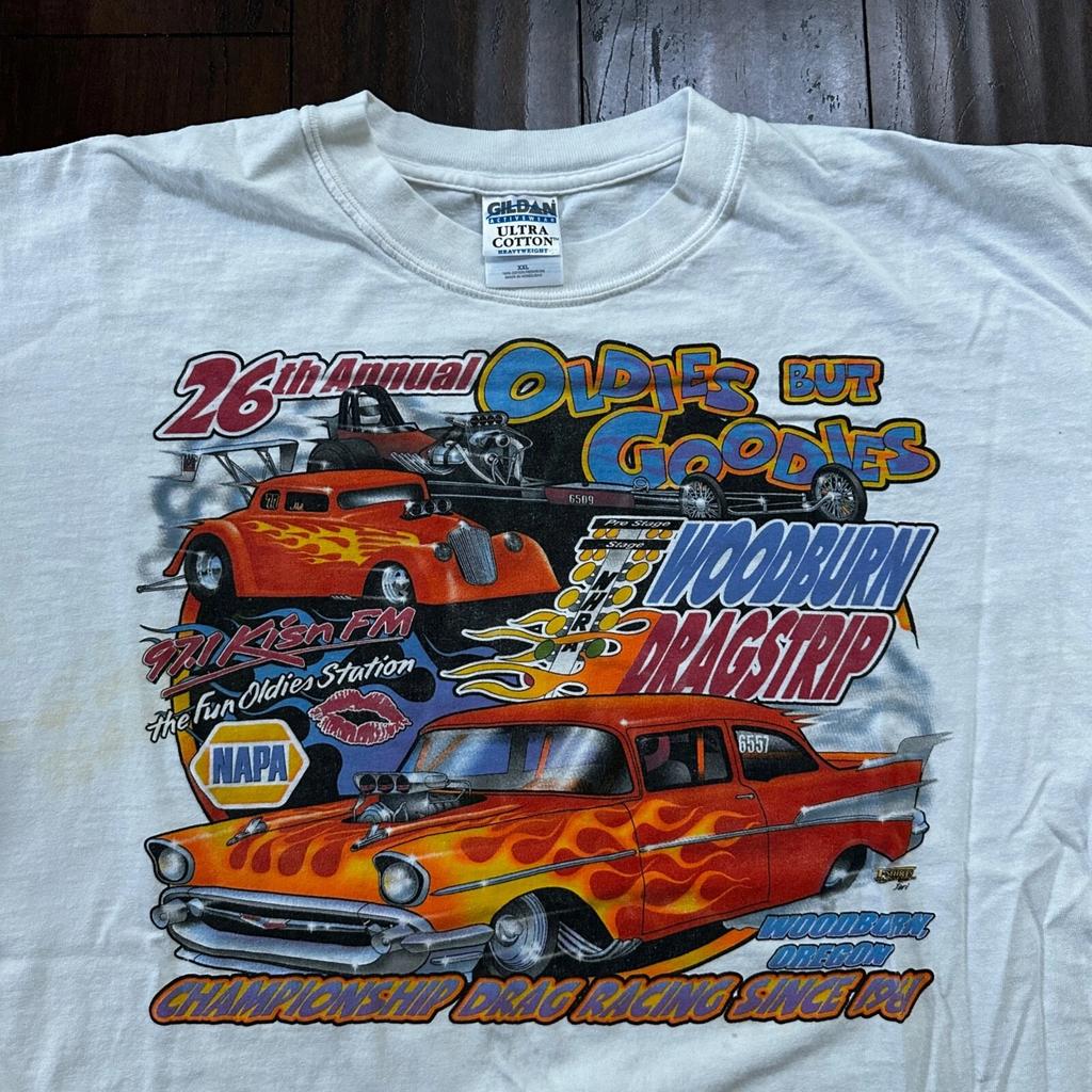 Oldies Y2K VTG T-Shirt Klassisch Antike Sportwagen Amerika USA Nascar Fahren