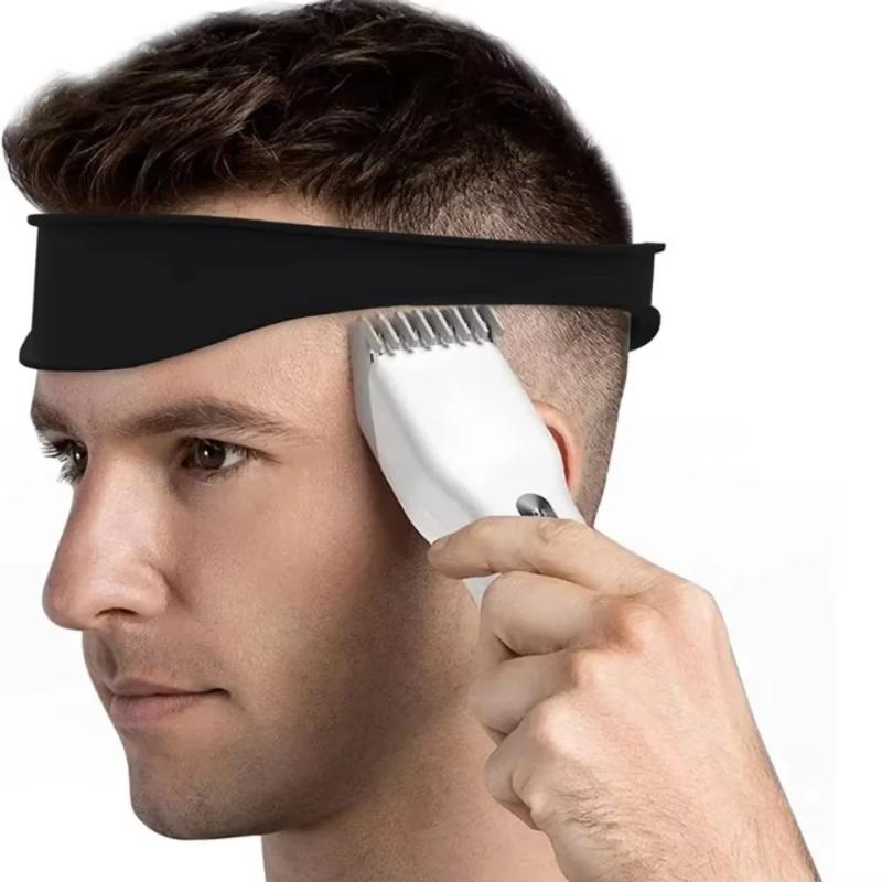 Silicone Hairline Cutting Guide Band Curved Edge Adjustable Fit For Home Diy Haircut Barbershop Use