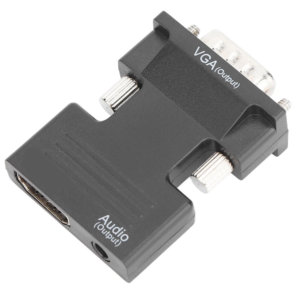 HD Multimedia Interface Female To VGA Male Converter with 3.5mm Audio Cable for Laptops PCs Monitors