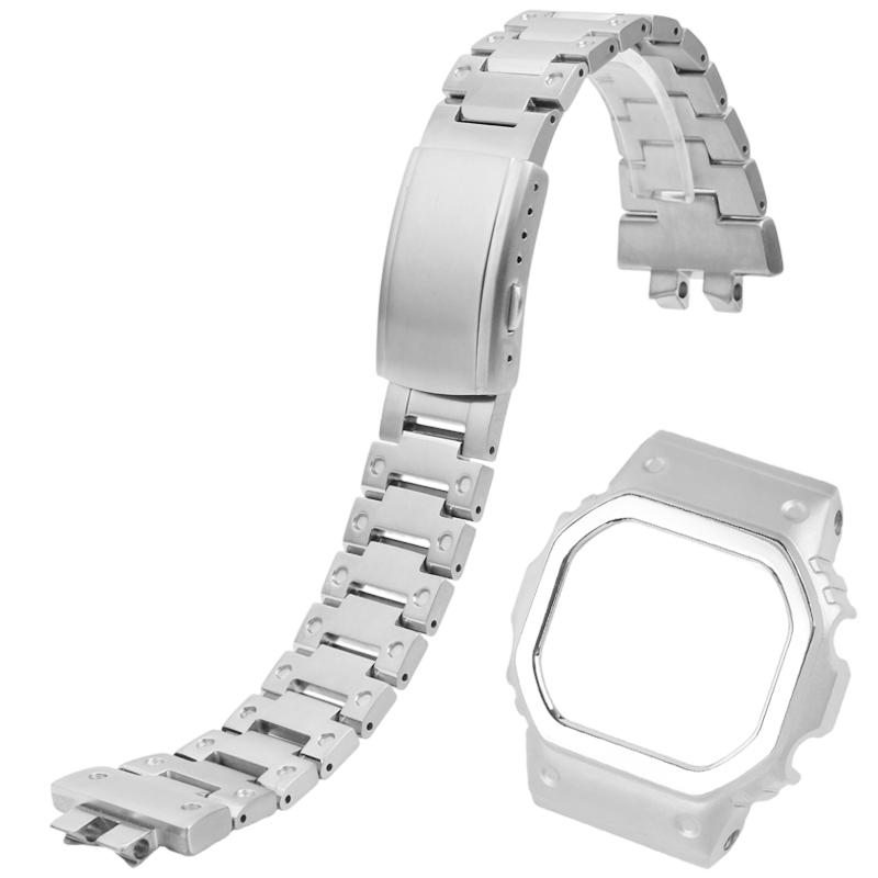 For G-SHOCK Casio Small Silver Block 3459 GMW-B5000 Modified Lightweight Titanium Alloy Strap Case High-Quality Accessories