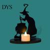 Halloween Decoration Witch Ornament Scary Old Desktop Wooden Party Decorations Candle Holder Gift Witch-themed Decor