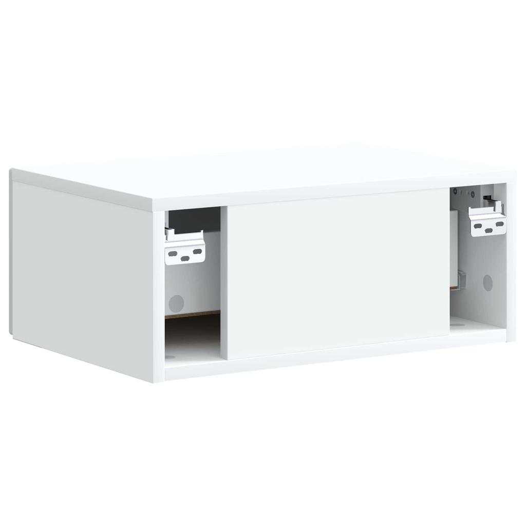 Wall Mounted Nightstand White 49 x 34.5 x 20 cm Particleboard