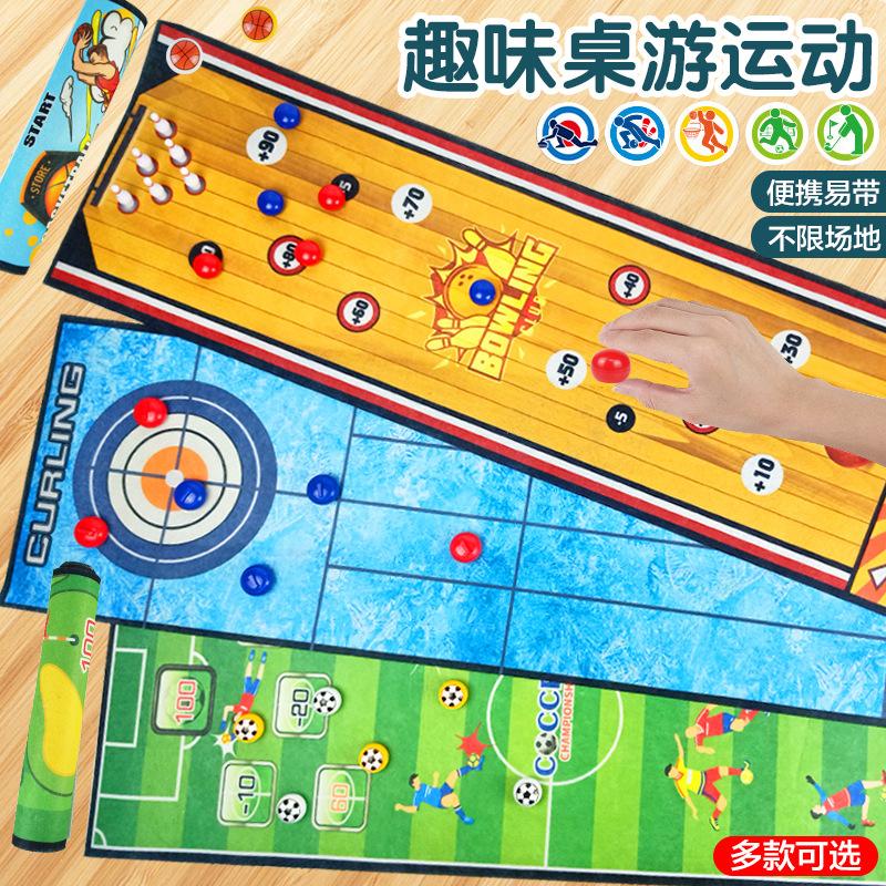 Eğitici Boş Zaman Oyuncakları Masaüstü Buz Hokeyi Masası Pitcher Aile Partisi Kuru Curling Mini İnteraktif Oyuncaklar