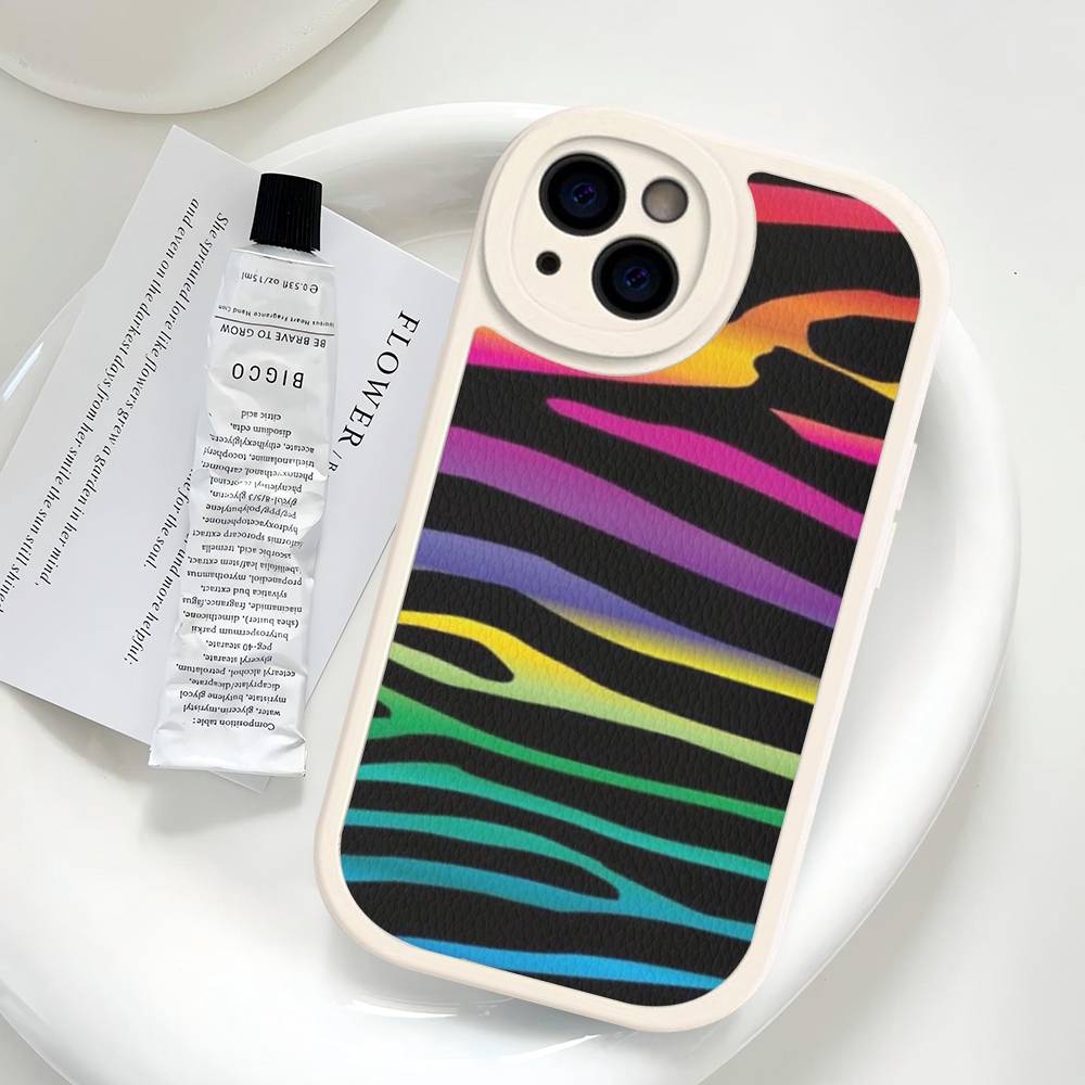 Zebra Pattern Art For IPhone 16 15 14 13 12 11 Pro Max Plus Leather Phone Cover