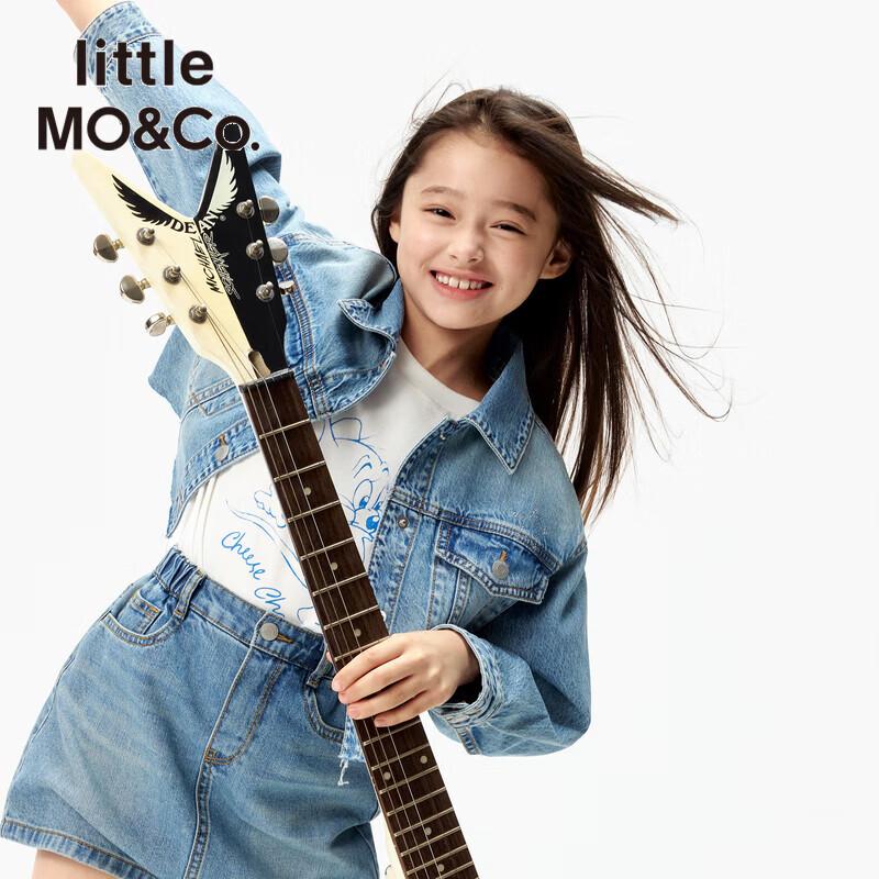 Little MO&Co. Модная укороченная джинсовая куртка для девочек 120