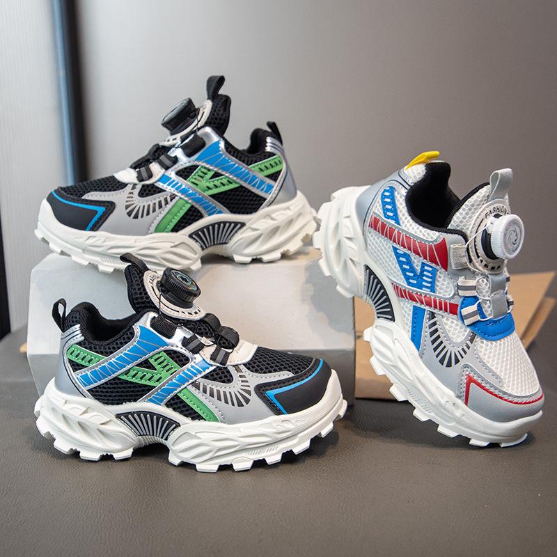 Children's sports shoes 2025 autumn new boys double net soft sole running shoes girls fashion trend casual dad shoes