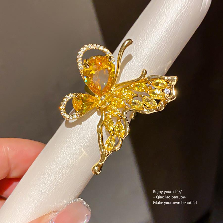 Animal Zircon Butterfly Open Ring For Women Fashion Accessory Gift