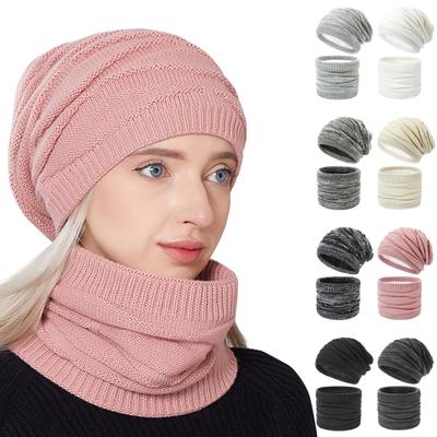 Unisex Jesień Zima Outdoor Ciepły Zimoodporny Ochraniacz na Szyję Plus Aksamitna Gruba Wełniana Czapka Dwuczęściowy Zestaw