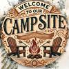 Camping Enthusiast Metal Sign Vintage Rustic Welcome Plaque Tent Decor Collectible