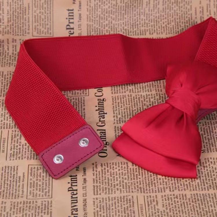 Été Élégant Doux Grand Nœud Ceinture Élastique Large Robe Stretch Nouveaux Ceintures de Créateur pour Femmes Vintage Filles Ceinture Cinch